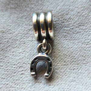 Horseshoe Dangle Pandora Charm in Sterling Silver